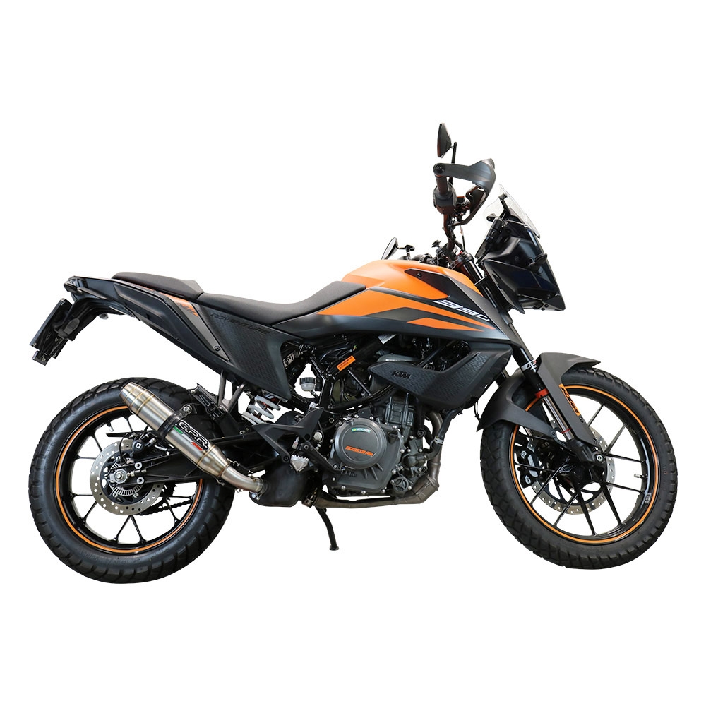 Exhaust compatible with Ktm 250 Adventure Sw 2020-2024, Deeptone Inox, Slip-on exhaust including removable db killer and link pipe 