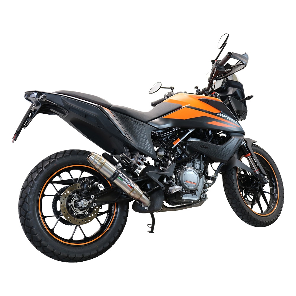 Exhaust compatible with Ktm 250 Adventure Sw 2020-2024, Deeptone Inox, Slip-on exhaust including removable db killer and link pipe 