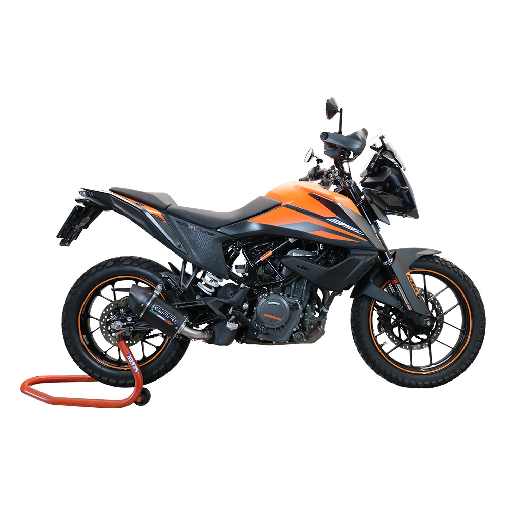Exhaust compatible with Ktm 250 Adventure Sw 2020-2024, Furore Nero, Slip-on exhaust including removable db killer and link pipe 