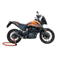 Exhaust compatible with Ktm 250 Adventure Sw 2020-2024, Furore Nero, Slip-on exhaust including removable db killer and link pipe 