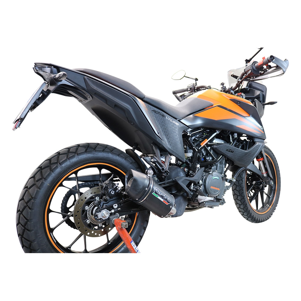 Exhaust compatible with Ktm 250 Adventure Sw 2020-2024, Furore Nero, Slip-on exhaust including removable db killer and link pipe 
