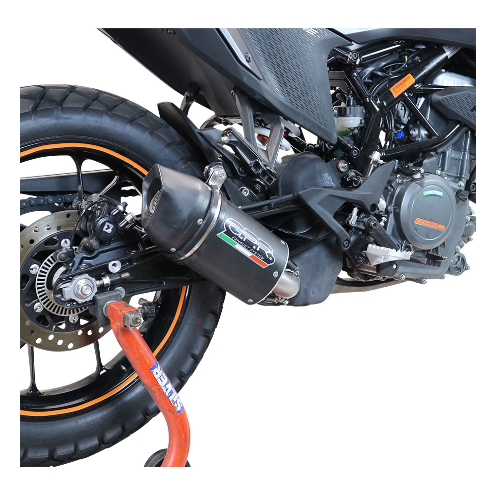 Exhaust compatible with Ktm 250 Adventure Sw 2020-2024, Furore Nero, Slip-on exhaust including removable db killer and link pipe 