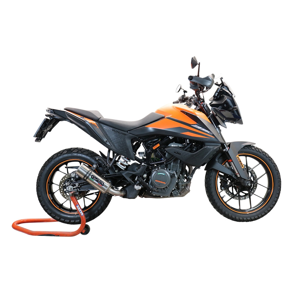 Exhaust compatible with Ktm 390 Adventure Sw 2020-2020, M3 Inox , Slip-on exhaust including removable db killer and link pipe 