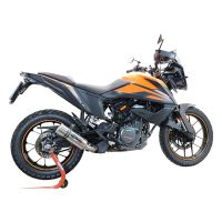 Exhaust compatible with Ktm 390 Adventure Sw 2020-2020, M3 Inox , Slip-on exhaust including removable db killer and link pipe 