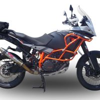 Exhaust compatible with Ktm 1050 Adventure 2015-2016, Deeptone Inox, Slip-on exhaust including removable db killer and link pipe, EPA-compliant 