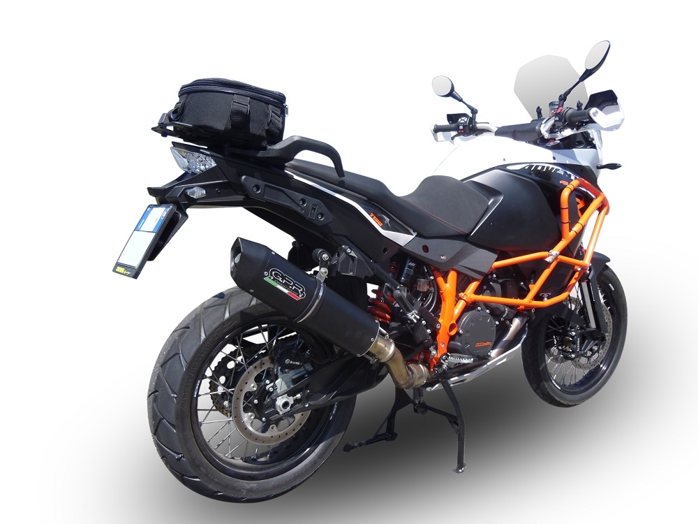 Exhaust compatible with Ktm 1290 Super Adventure 2017-2020, Furore Evo4 Nero, Slip-on exhaust including removable db killer and link pipe, EPA-compliant 