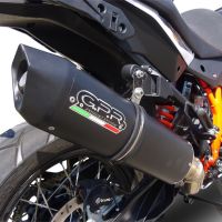 Exhaust compatible with Ktm 1290 Super Adventure 2017-2020, Furore Evo4 Nero, Slip-on exhaust including removable db killer and link pipe, EPA-compliant 