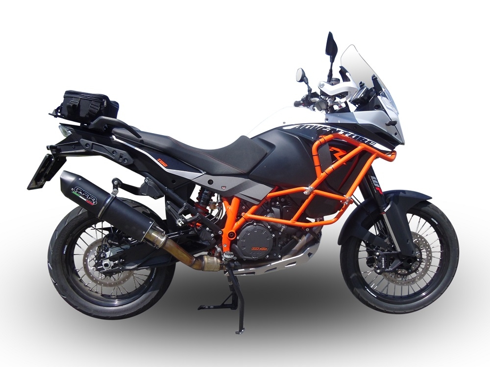 Exhaust compatible with Ktm 1290 Super Adventure 2017-2020, Furore Evo4 Nero, Slip-on exhaust including removable db killer and link pipe, EPA-compliant 