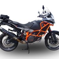 Exhaust compatible with Ktm 1290 Super Adventure 2017-2020, Furore Evo4 Nero, Slip-on exhaust including removable db killer and link pipe, EPA-compliant 