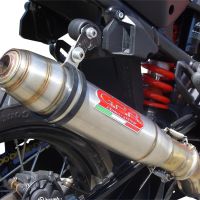 Exhaust compatible with Ktm 1050 Adventure 2015-2016, Deeptone Inox, Slip-on exhaust including removable db killer and link pipe, EPA-compliant 