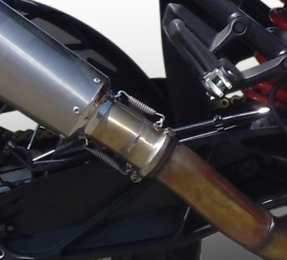 Exhaust compatible with Ktm 1290 Super Adventure 2017-2020, Sonic Poppy, Slip-on exhaust including removable db killer and link pipe, EPA-compliant 
