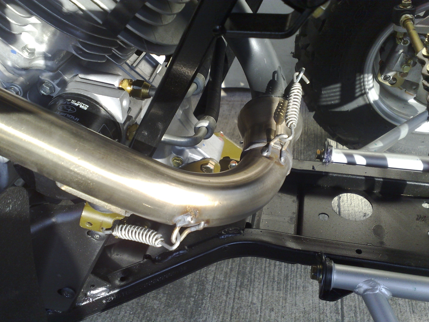 Exhaust compatible with Polaris Trail Blazer 330 2003-2008, Deeptone Atv, Full system exhaust, including removable db killer, EPA-compliance NOT required 