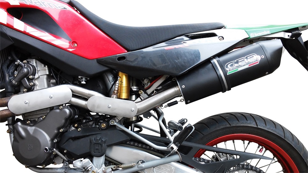 Exhaust compatible with Husqvarna TE 610 E - SM 610 2005-2006, Furore Nero, Mid-Full system exhaust including removable db killer 