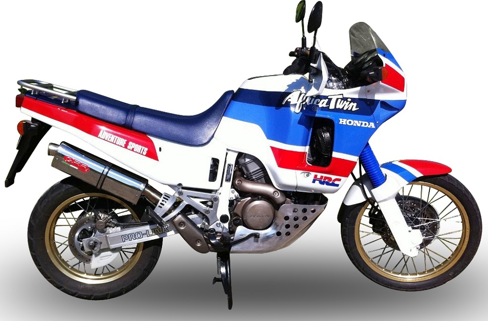 Exhaust compatible with Honda Africa Twin NXR - XRV 650 Rd03 1988-1989, Trioval, Slip-on exhaust including removable db killer and link pipe, EPA-compliant 
