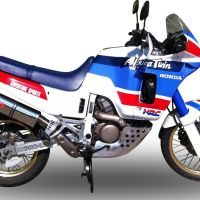 Exhaust compatible with Honda Africa Twin NXR - XRV 650 Rd03 1988-1989, Trioval, Slip-on exhaust including removable db killer and link pipe, EPA-compliant 