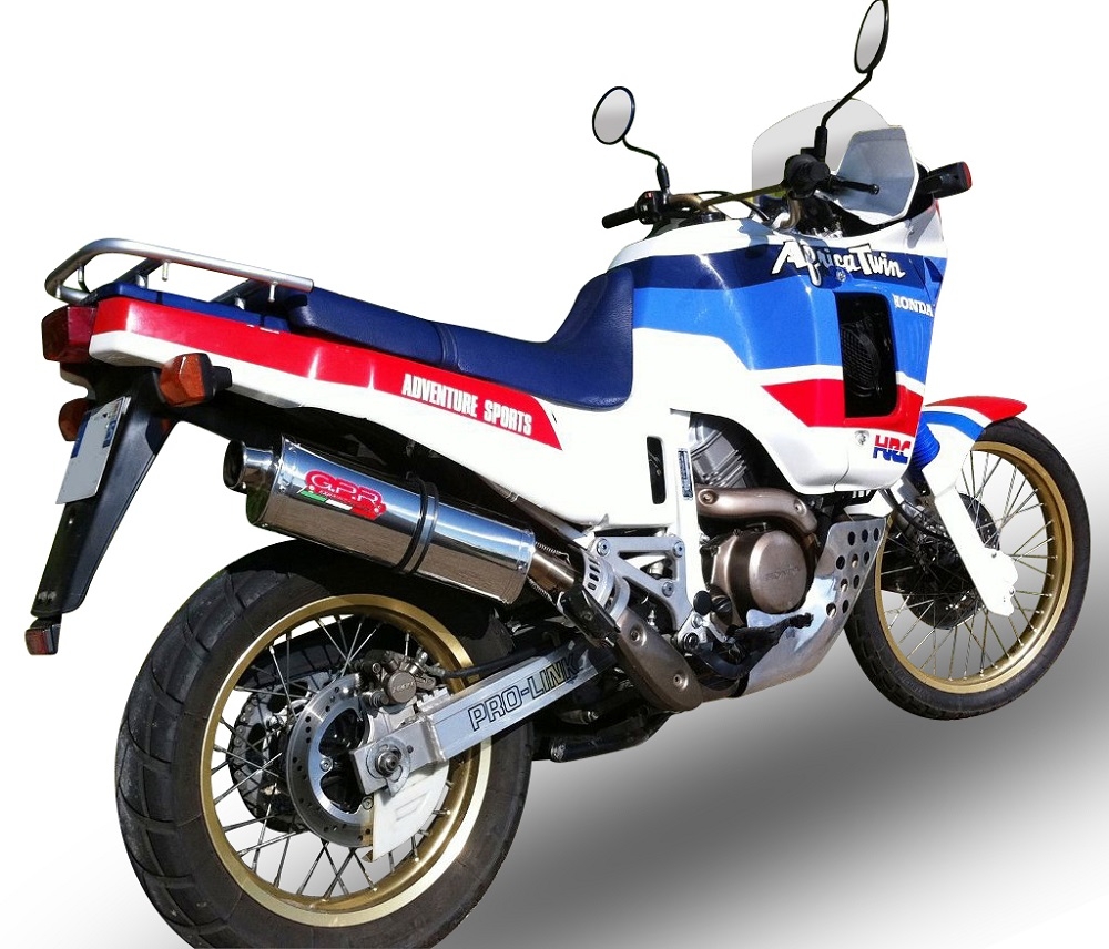 Exhaust compatible with Honda Africa Twin NXR - XRV 650 Rd03 1988-1989, Trioval, Slip-on exhaust including removable db killer and link pipe, EPA-compliant 