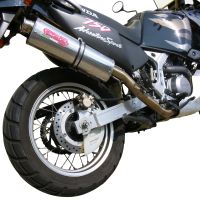 Exhaust compatible with Honda Africa Twin XRV 750 RD07 1993-2003, Trioval, Slip-on exhaust including removable db killer and link pipe, EPA-compliant 