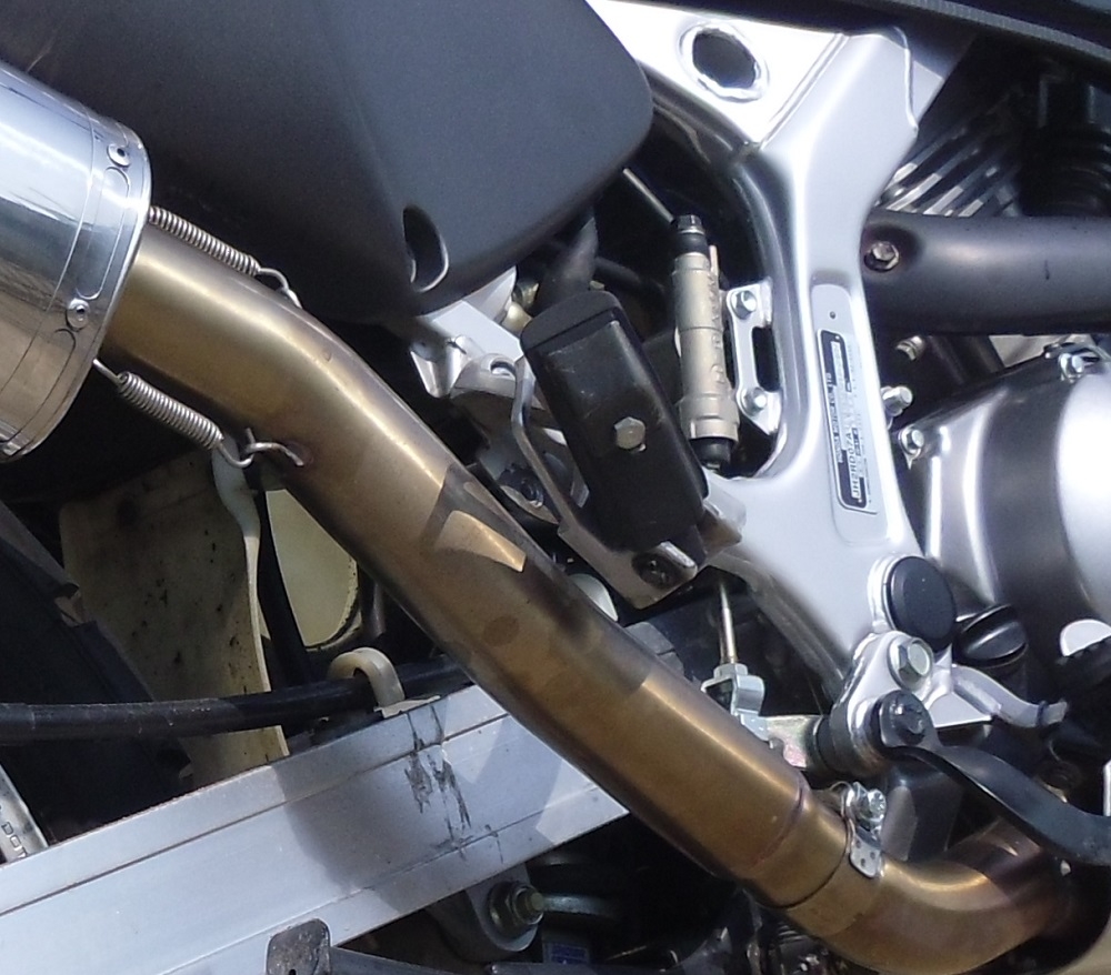 Exhaust compatible with Honda Africa Twin XRV 750 RD07 1993-2003, Trioval, Slip-on exhaust including removable db killer and link pipe, EPA-compliant 