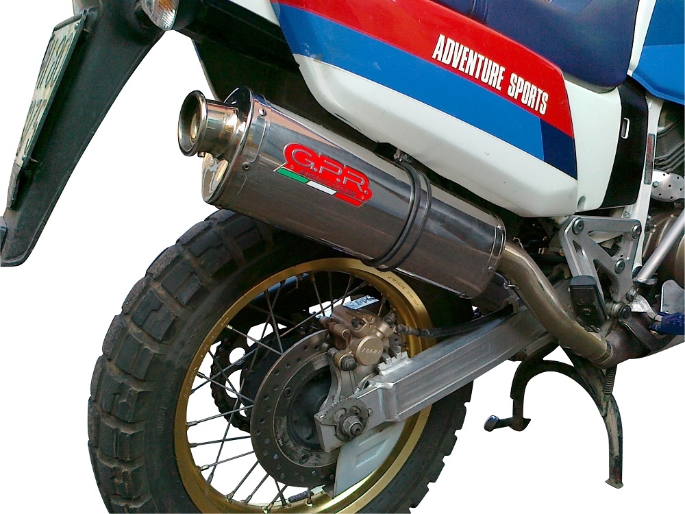 Exhaust compatible with Honda Africa Twin NXR - XRV 750 Rd04 1990-1992, Trioval, Slip-on exhaust including removable db killer and link pipe, EPA-compliant 