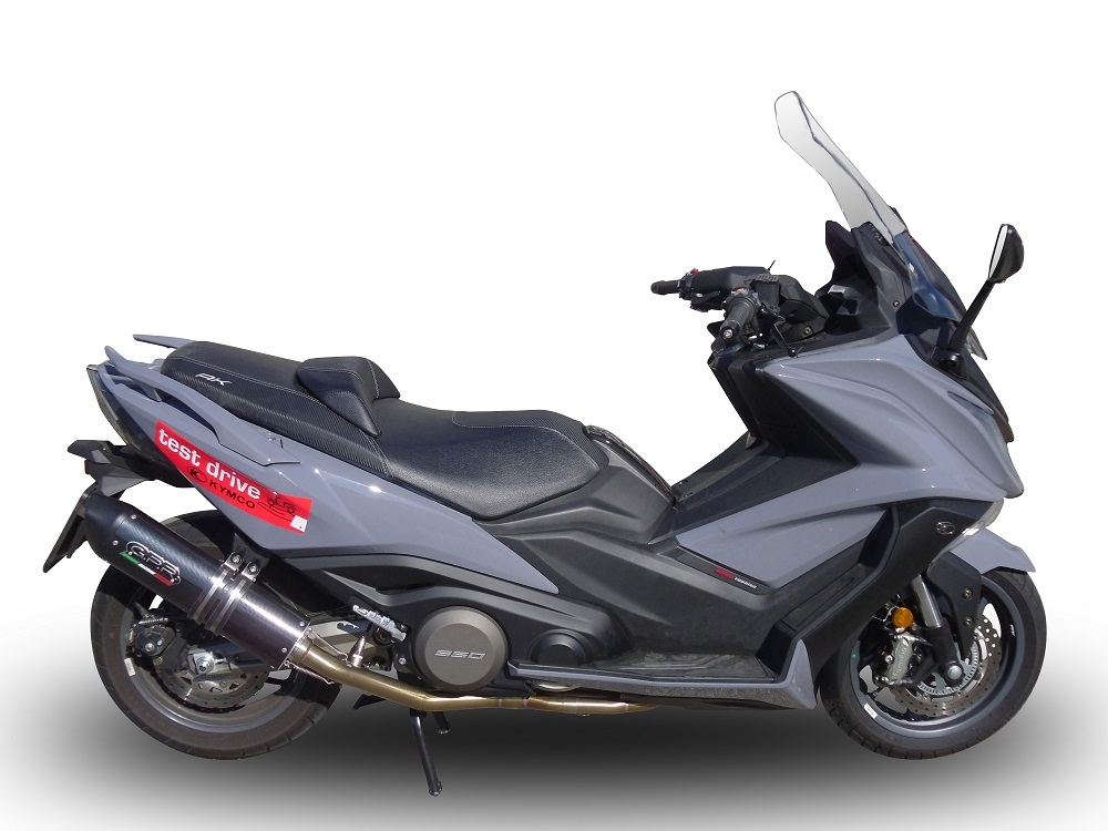 Exhaust compatible with Kymco Ak 550 2017-2020, Furore Nero, Full system exhaust, including removable db killer 