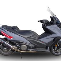 Exhaust compatible with Kymco Ak 550 2017-2020, Furore Nero, Full system exhaust, including removable db killer 