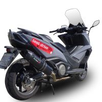 Exhaust compatible with Kymco Ak 550 2017-2020, Furore Nero, Full system exhaust, including removable db killer 