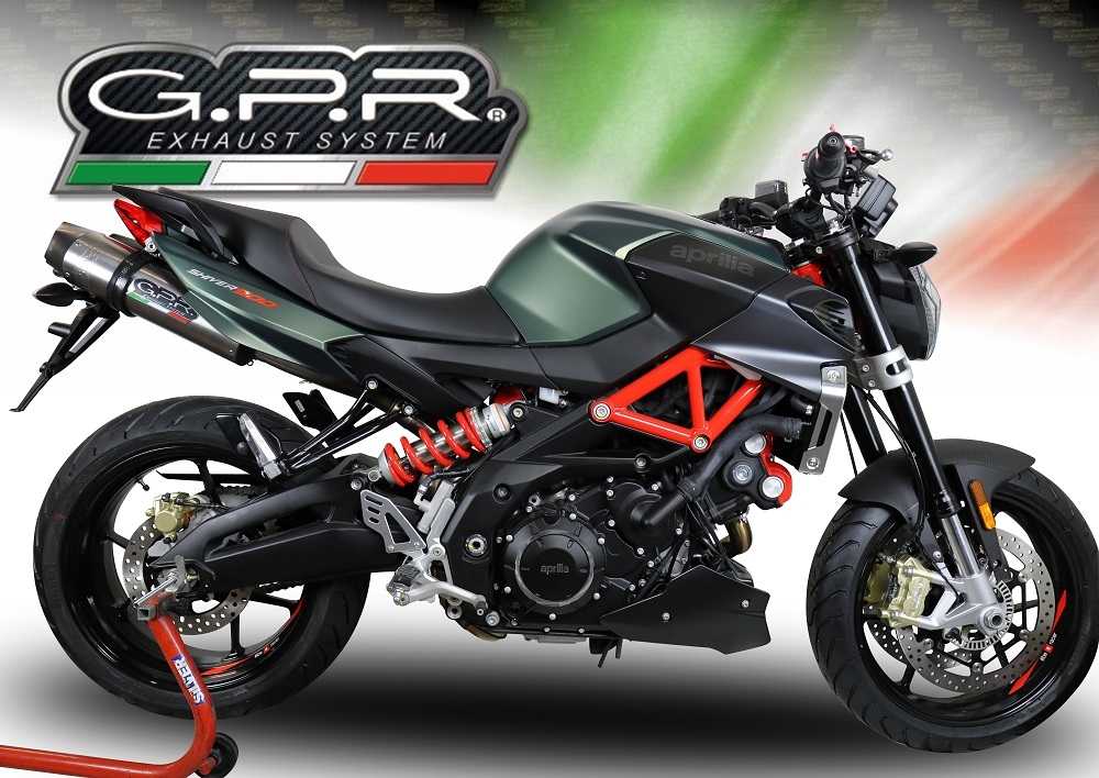 GPR exhaust compatible with  Aprilia Shiver 900 2017-2020, New Grand Prix Evo Titanium, Dual slip-on exhausts including link pipes 