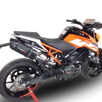 GPR exhaust compatible with Ktm Duke 125 2017-2020, Furore Evo4 Nero, Homologated legal slip-on exhaust including removable db killer, link pipe and catalyst 