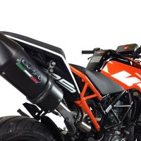 GPR exhaust compatible with Ktm Duke 125 2017-2020, Furore Evo4 Nero, Homologated legal slip-on exhaust including removable db killer, link pipe and catalyst 