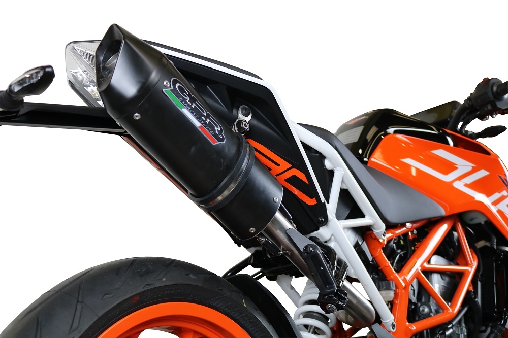Exhaust compatible with Ktm 250 Duke 2017-2020, Furore Nero, Slip-on exhaust including link pipe 