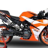 GPR exhaust compatible with Ktm Rc 125 2017-2020, Furore Evo4 Nero, Homologated legal slip-on exhaust including removable db killer, link pipe and catalyst 