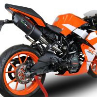 GPR exhaust compatible with Ktm Rc 125 2017-2020, Furore Evo4 Nero, Homologated legal slip-on exhaust including removable db killer, link pipe and catalyst 