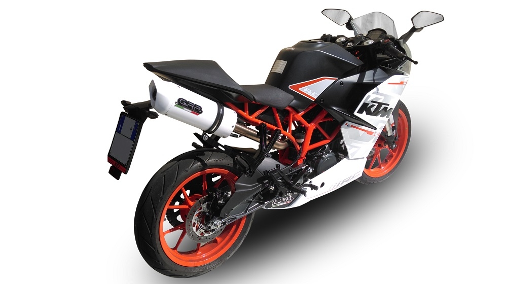 Exhaust compatible with Ktm RC 390 2015-2016, Albus Ceramic, Slip-on exhaust including removable db killer and link pipe, not EPA-compliant 