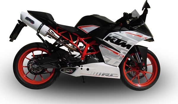 Exhaust compatible with Ktm RC 390 2015-2016, Albus Ceramic, Slip-on exhaust including removable db killer and link pipe, not EPA-compliant 