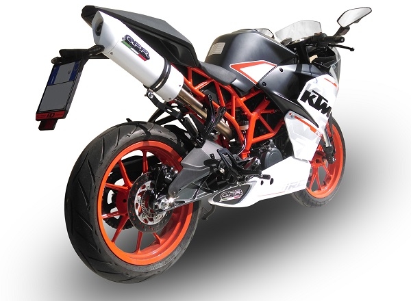 Exhaust compatible with Ktm RC 390 2015-2016, Albus Ceramic, Slip-on exhaust including removable db killer and link pipe, not EPA-compliant 