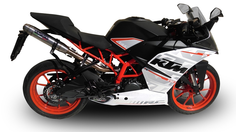 Exhaust compatible with Ktm RC 390 2015-2016, Deeptone Inox, Slip-on exhaust including link pipe 