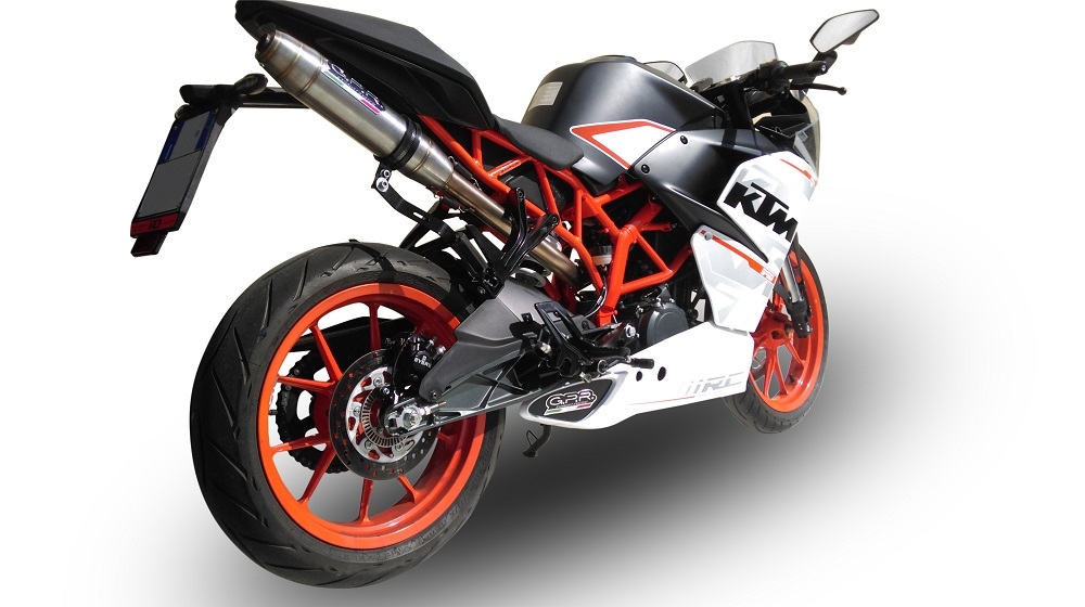 Exhaust compatible with Ktm RC 390 2015-2016, Deeptone Inox, Slip-on exhaust including link pipe 