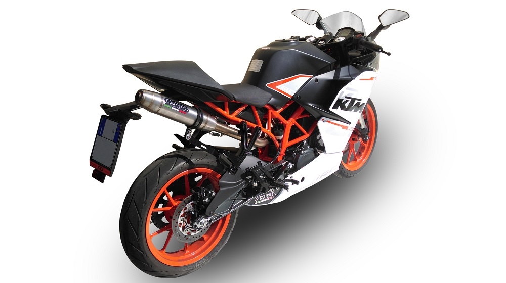 Exhaust compatible with Ktm RC 390 2015-2016, Deeptone Inox, Slip-on exhaust including link pipe 
