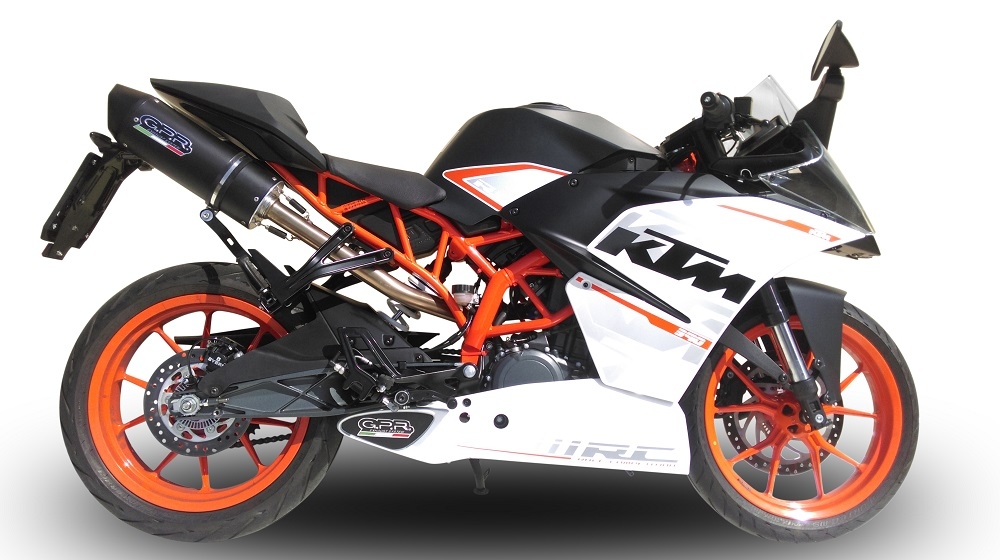 Exhaust compatible with Ktm RC 390 2015-2016, Furore Nero, Slip-on exhaust including removable db killer and link pipe, not EPA-compliant 
