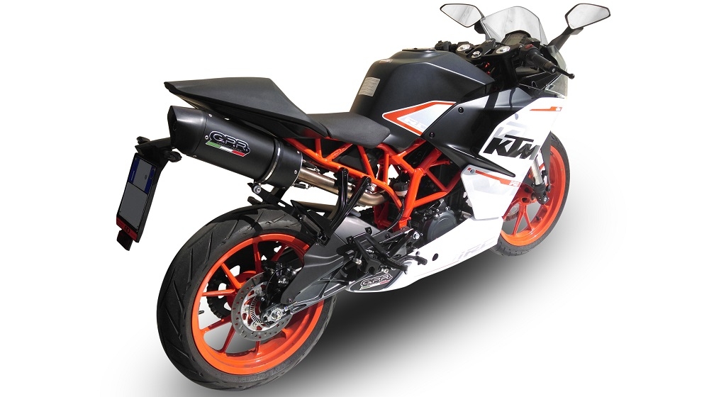 Exhaust compatible with Ktm RC 390 2015-2016, Furore Nero, Slip-on exhaust including removable db killer and link pipe, not EPA-compliant 