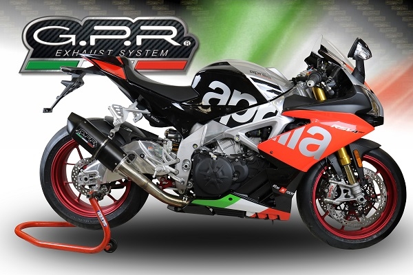 Exhaust compatible with Aprilia Rsv4 1100 Racing Factory 2019-2020, Furore Evo4 Nero, Slip-on exhaust including link pipe and removable db killer 