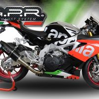 Exhaust compatible with Aprilia Rsv4 1100 Racing Factory 2019-2020, Furore Evo4 Nero, Slip-on exhaust including link pipe and removable db killer 