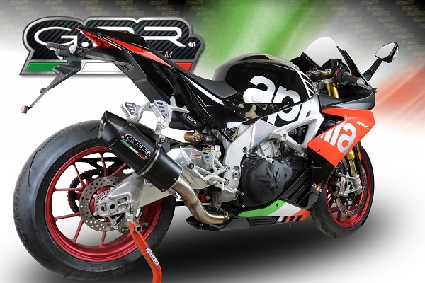 Exhaust compatible with Aprilia Rsv4 1100 Racing Factory 2019-2020, Furore Evo4 Nero, Slip-on exhaust including link pipe and removable db killer 
