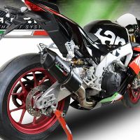 Exhaust compatible with Aprilia Rsv4 1100 Racing Factory 2019-2020, Furore Evo4 Nero, Slip-on exhaust including link pipe and removable db killer 