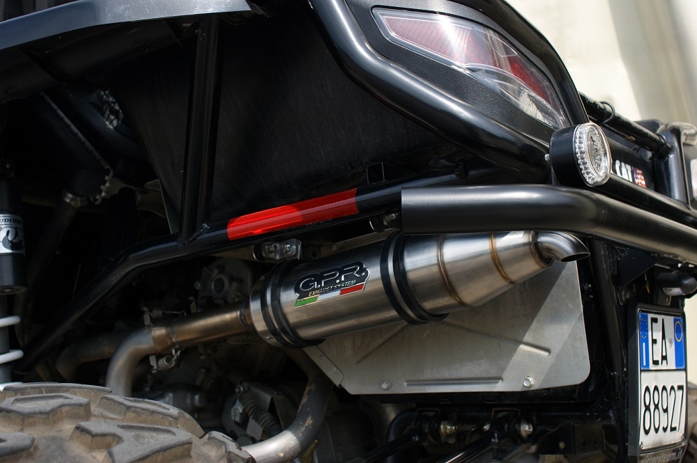 Exhaust compatible with Artic Cat Wildcat 1000 2012-2014, Deeptone Atv, Slip-on exhaust including removable db killer and link pipe, EPA-compliance NOT required 