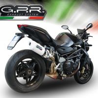 Exhaust compatible with Mv Agusta Brutale 750 S 2000-2006, Albus Ceramic, Slip-on exhaust including removable db killer and link pipe, EPA-compliant 