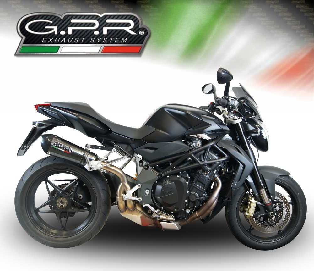 GPR exhaust compatible with  Mv Agusta Brutale 1090 R-RR  2010-2016, New Grand Prix Evo Poppy, Slip-on exhaust including removable db killer and link pipe, EPA-compliant 