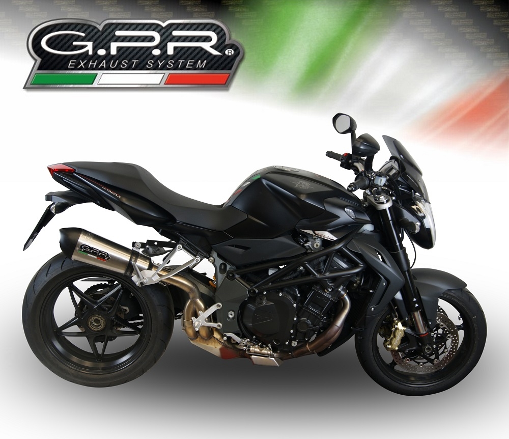 GPR exhaust compatible with  Mv Agusta Brutale 990 R 2010-2011, New Grand Prix Evo Titanium, Slip-on exhaust including removable db killer and link pipe, EPA-compliant 