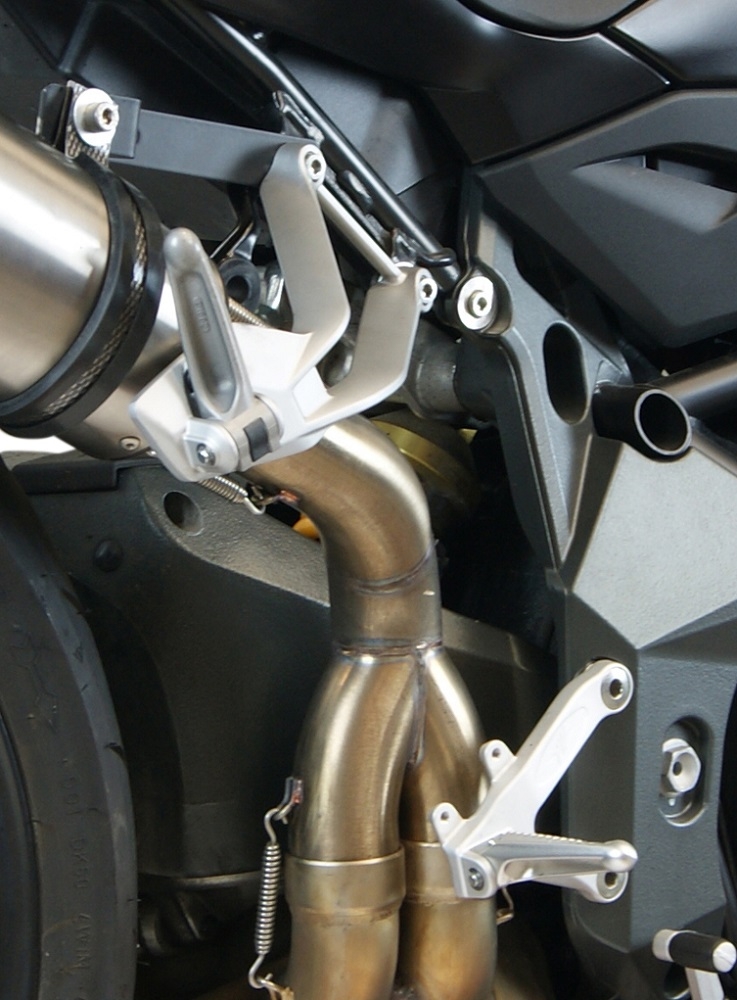 Exhaust compatible with Mv Agusta Brutale 990 R 2010-2011, M3 Titanium Natural, Slip-on exhaust including removable db killer and link pipe, EPA-compliant 
