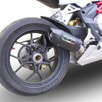 Exhaust compatible with Mv Agusta Brutale 675 2012-2015, Furore Nero, Slip-on exhaust including removable db killer and link pipe, EPA-compliant 